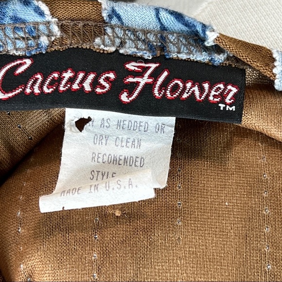 Cactus Flower vintage distressed torn destroyed top size Medium - Picture 12 of 13